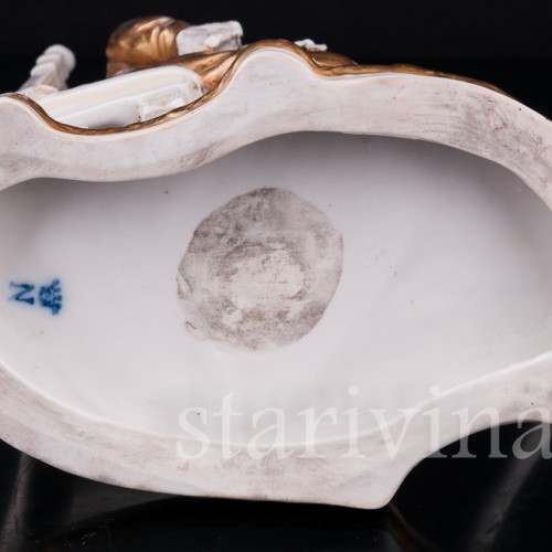 Фигурка из фарфора Девушка с арфой, Дрезден, Германия, 1920-30 гг.