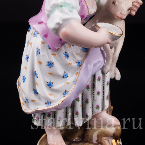 Девочка с ягненком, Meissen, Германия, 19 в