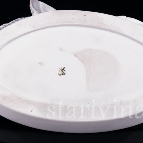 Фарфоровое блюдо Петушки, Metzler & Ortloff, Германия, пер. пол. 20 в