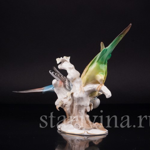 Два волнистых попугая, Hutschenreuther, Германия, 1950-60 гг