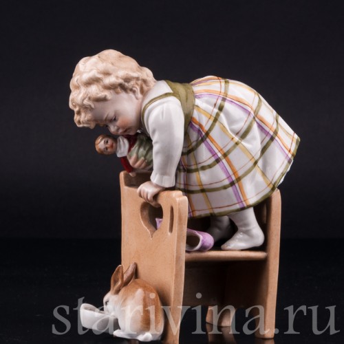 Девочка и кролик, Muller & Co, Германия, нач. 20 в