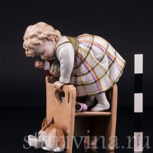 Девочка и кролик, Muller & Co, Германия, нач. 20 в