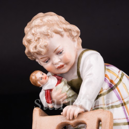 Девочка и кролик, Muller & Co, Германия, нач. 20 в