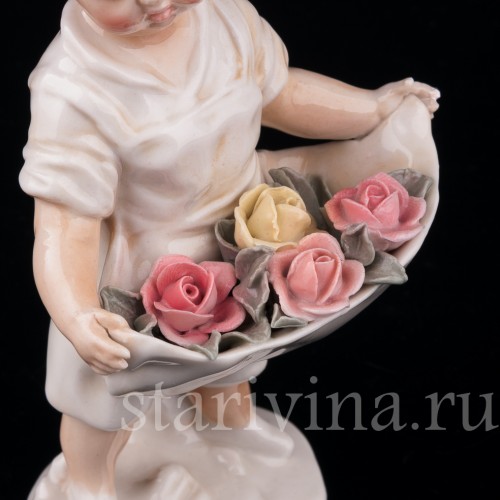 Малыш с корзиной цветов, Karl Ens, Германия, 1920-30 гг