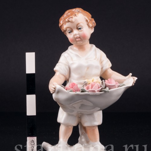 Малыш с корзиной цветов, Karl Ens, Германия, 1920-30 гг