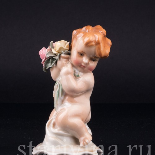 Путти с букетом цветов, Karl Ens, Германия, 1920-30 гг