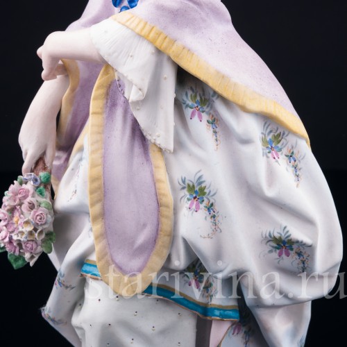 Дама с букетом, Франция, 19 в