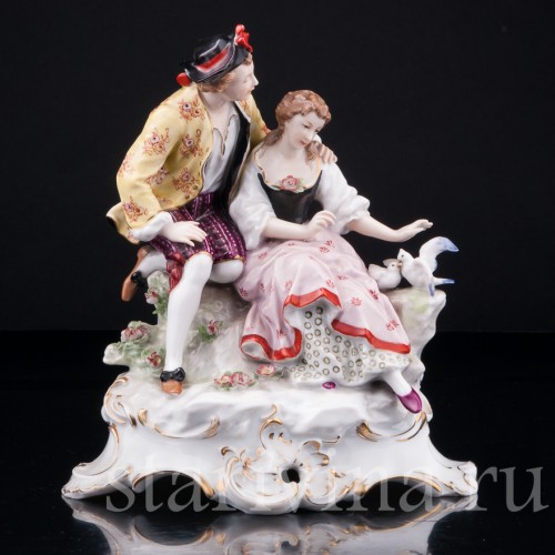 Пара с голубями, Karl Ens, Германия, кон. 19 в