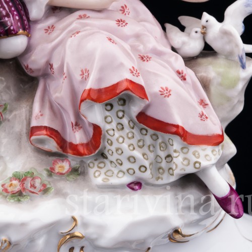 Пара с голубями, Karl Ens, Германия, кон. 19 в