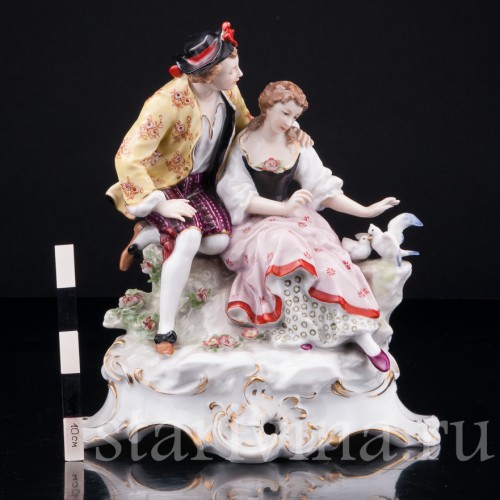 Пара с голубями, Karl Ens, Германия, кон. 19 в