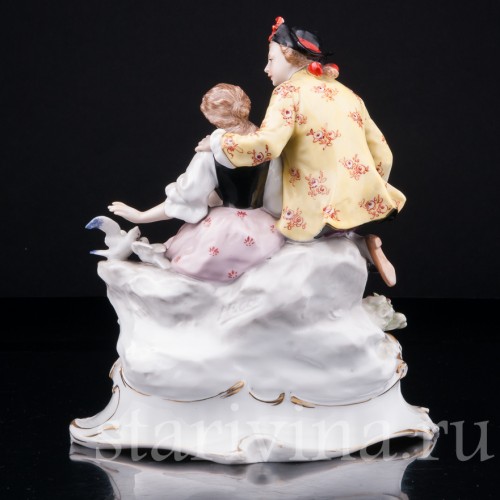 Пара с голубями, Karl Ens, Германия, кон. 19 в