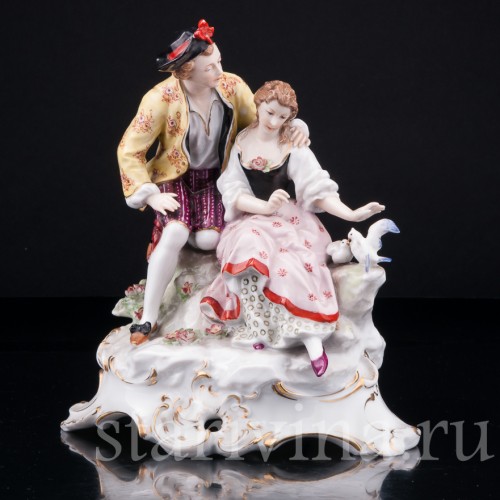 Пара с голубями, Karl Ens, Германия, кон. 19 в