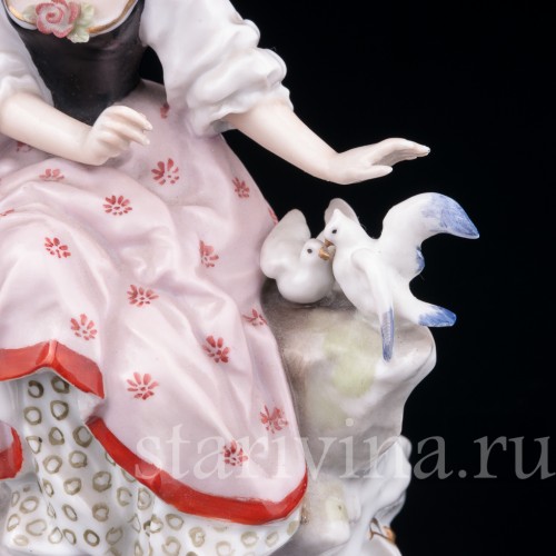 Пара с голубями, Karl Ens, Германия, кон. 19 в