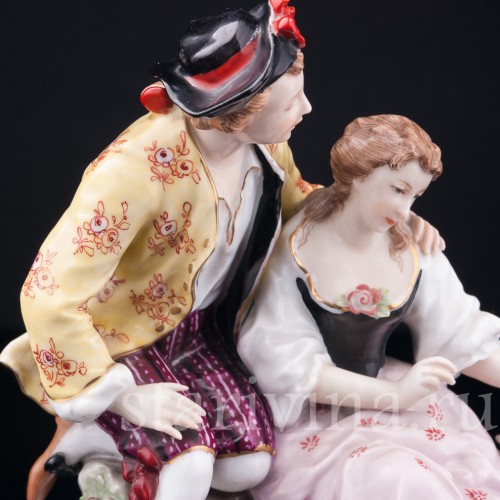 Пара с голубями, Karl Ens, Германия, кон. 19 в