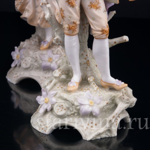 Пара с волынкой и колесной лирой, E. A. Muller, Германия, 19 в