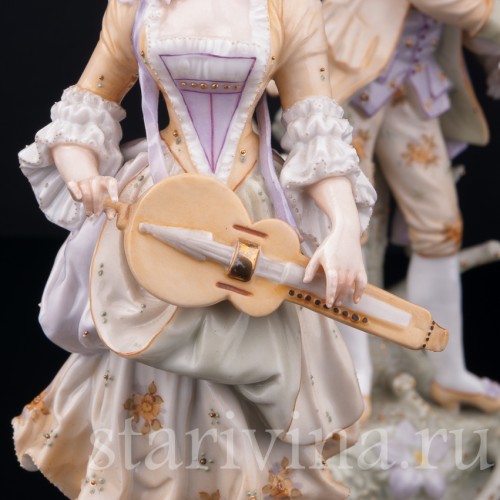 Пара с волынкой и колесной лирой, E. A. Muller, Германия, 19 в