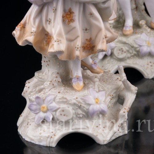 Пара с волынкой и колесной лирой, E. A. Muller, Германия, 19 в