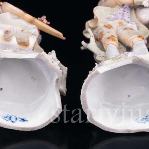 Пара с волынкой и колесной лирой, E. A. Muller, Германия, 19 в