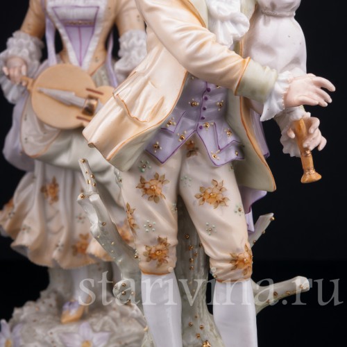 Пара с волынкой и колесной лирой, E. A. Muller, Германия, 19 в