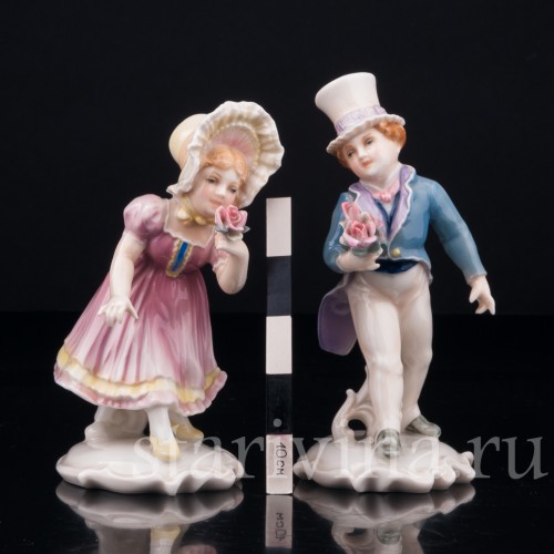 Дети с букетами цветов, Karl Ens, Германия, 1920-30 гг