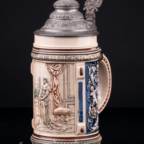 Пивная кружка Дама у окна 1/2 л, Marzi & Remy, Германия, нач. 20 в