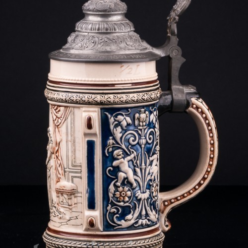 Пивная кружка Дама у окна 1/2 л, Marzi & Remy, Германия, нач. 20 в