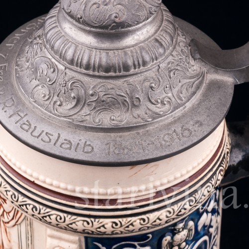 Пивная кружка Дама у окна 1/2 л, Marzi & Remy, Германия, нач. 20 в