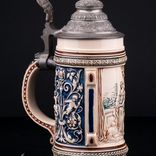 Пивная кружка Дама у окна 1/2 л, Marzi & Remy, Германия, нач. 20 в