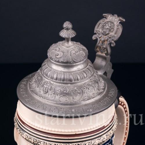 Пивная кружка Дама у окна 1/2 л, Marzi & Remy, Германия, нач. 20 в