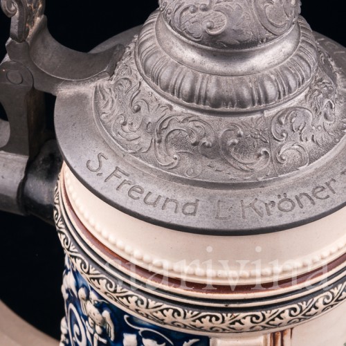 Пивная кружка Дама у окна 1/2 л, Marzi & Remy, Германия, нач. 20 в