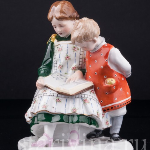 Дети читающие книгу, Karl Ens, Германия, кон. 19 в