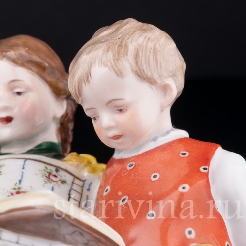 Дети читающие книгу, Karl Ens, Германия, кон. 19 в