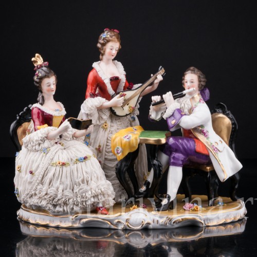 Музыкальное трио, кружевная, Ackermann & Fritze, Германия, нач. 20 в