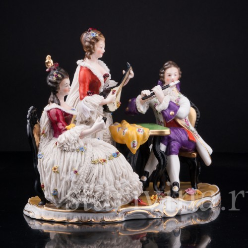 Музыкальное трио, кружевная, Ackermann & Fritze, Германия, нач. 20 в