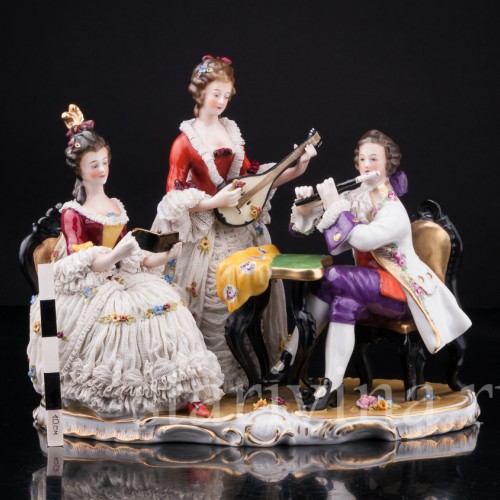Музыкальное трио, кружевная, Ackermann & Fritze, Германия, нач. 20 в