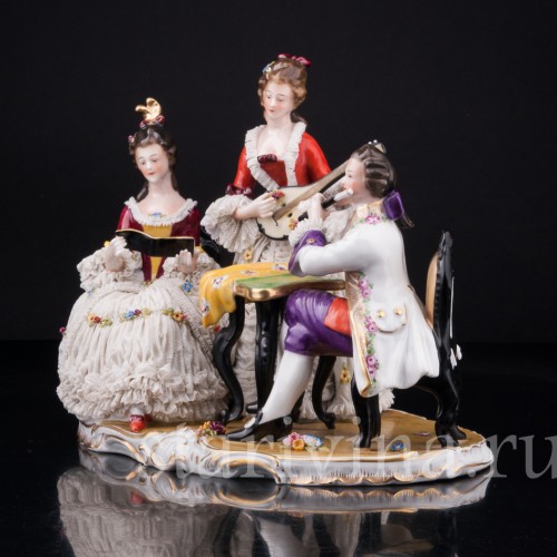 Музыкальное трио, кружевная, Ackermann & Fritze, Германия, нач. 20 в