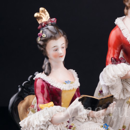 Музыкальное трио, кружевная, Ackermann & Fritze, Германия, нач. 20 в