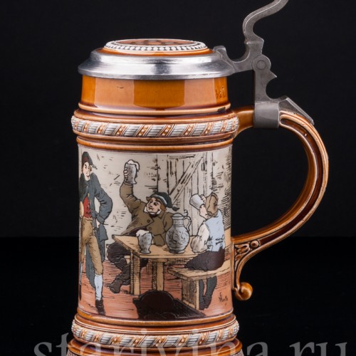 Пивная кружка "Игра в мяч", 1/2 л, Villeroy & Boch, Германия, 1885 г