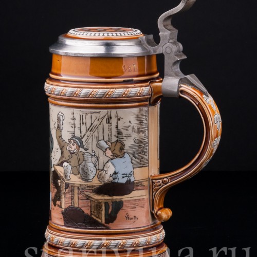 Пивная кружка "Игра в мяч", 1/2 л, Villeroy & Boch, Германия, 1885 г