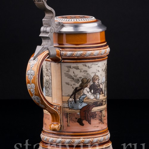 Пивная кружка "Игра в мяч", 1/2 л, Villeroy & Boch, Германия, 1885 г