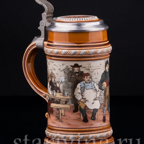 Пивная кружка "Игра в мяч", 1/2 л, Villeroy & Boch, Германия, 1885 г