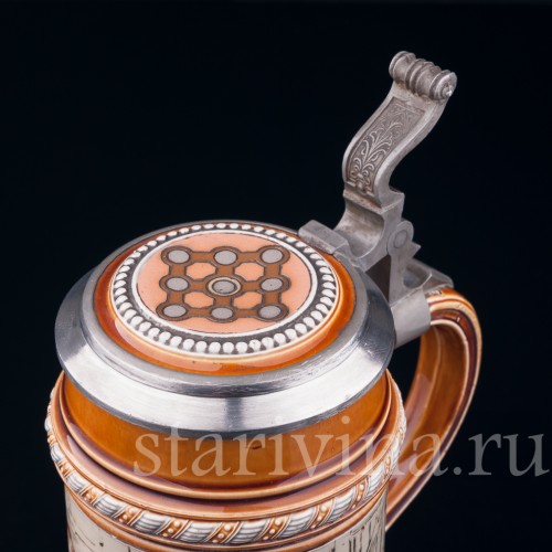 Пивная кружка "Игра в мяч", 1/2 л, Villeroy & Boch, Германия, 1885 г