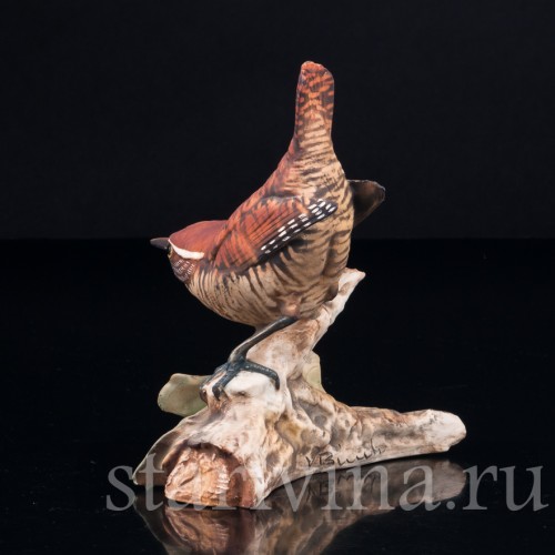 Крапивник на ветке, Capodimonte, Италия, сер. 20 в