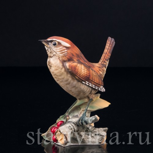 Крапивник на ветке с ягодами, Capodimonte, Италия, сер. 20 в