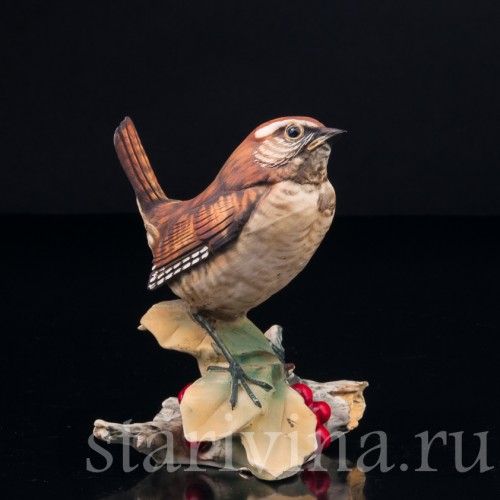 Крапивник на ветке с ягодами, Capodimonte, Италия, сер. 20 в