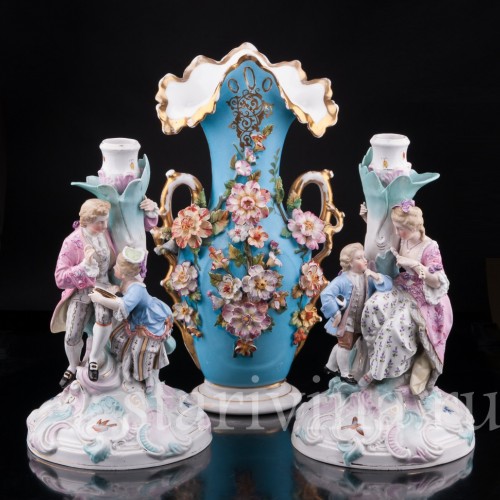 Парные подсвечники Пара с детьми, Richard Eckert & Co, Германия, 19 в