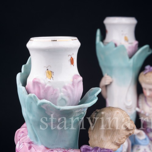 Парные подсвечники Пара с детьми, Richard Eckert & Co, Германия, 19 в