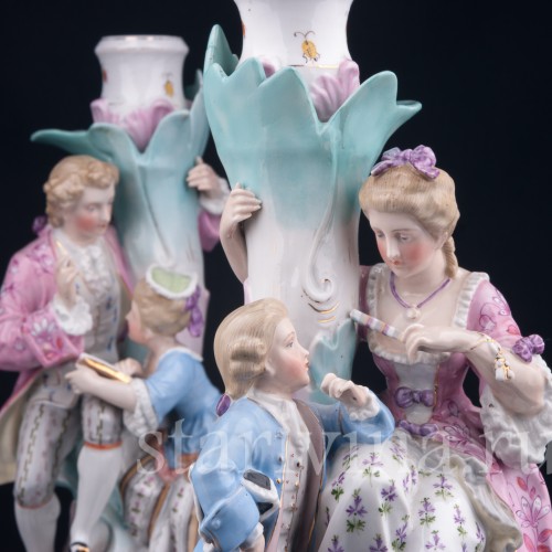 Парные подсвечники Пара с детьми, Richard Eckert & Co, Германия, 19 в