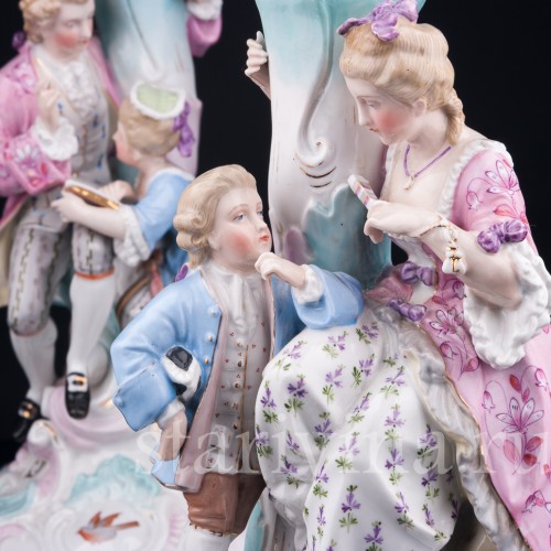 Парные подсвечники Пара с детьми, Richard Eckert & Co, Германия, 19 в