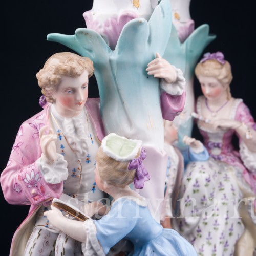 Парные подсвечники Пара с детьми, Richard Eckert & Co, Германия, 19 в